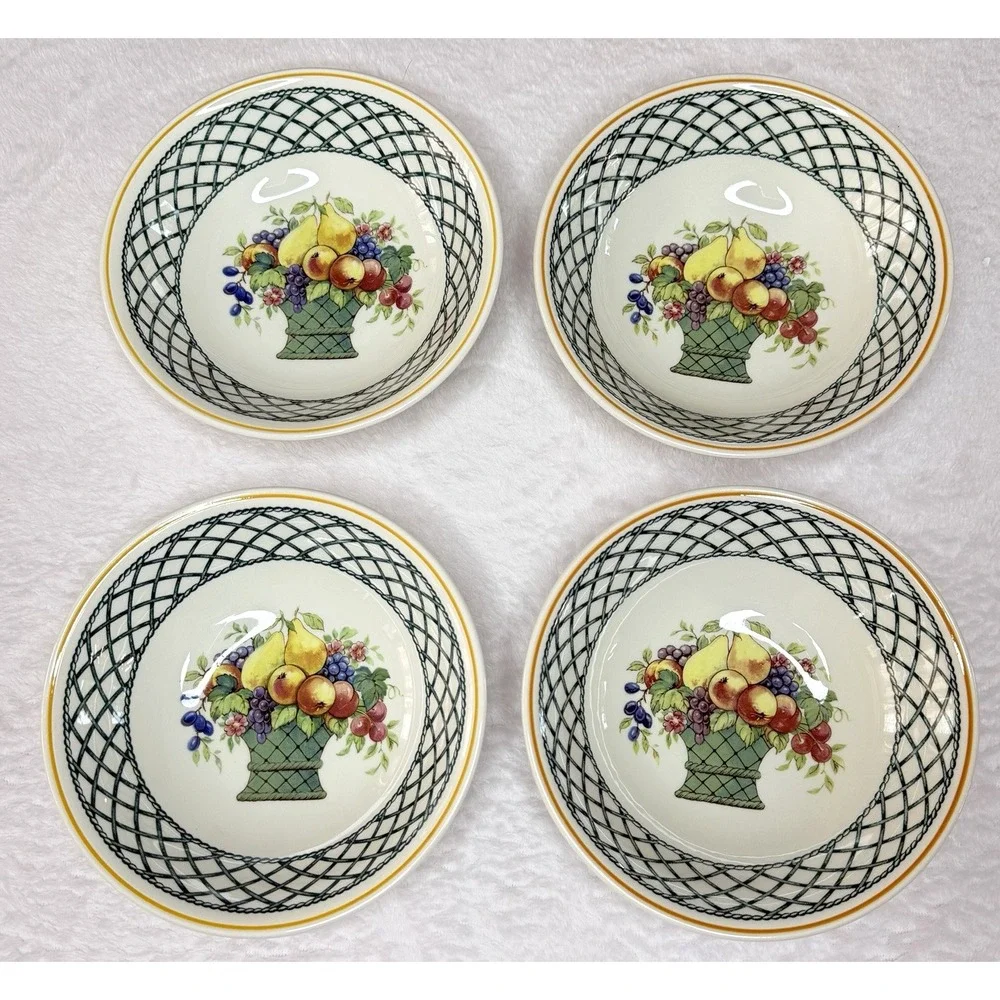 4 Villeroy and Boch Basket Pattern Soup Salad Cereal Bowl 6